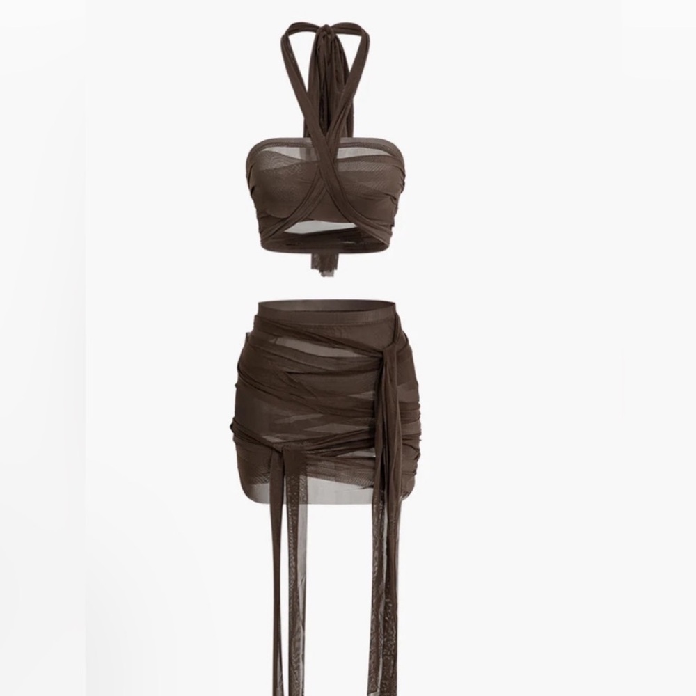 MICAS Mesh Tie Brown Set